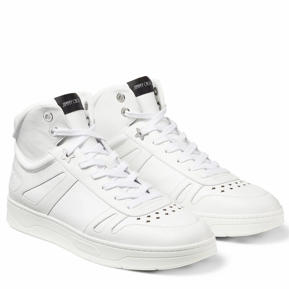 Replica Jimmy Choo Men’s Hawaii High-top Sneaker In White Leather 104