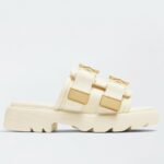 Replica Bottega Veneta Flash Flat Sandals In White Technical Fabric