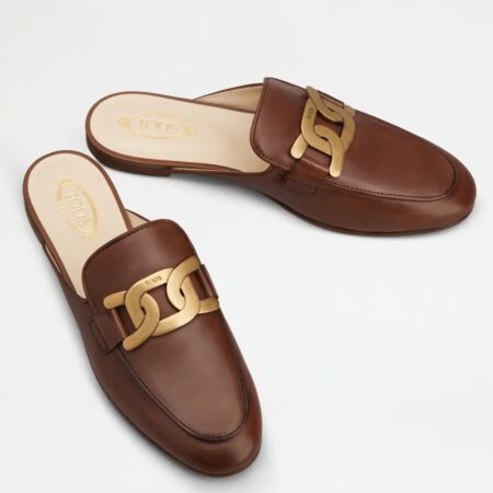 Replica Tod’s Women’s Mules In Brown Smooth Calfskin