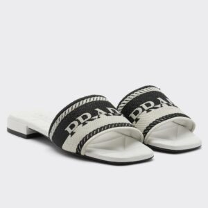 Replica Prada Women’s Embroidered Fabric Slides