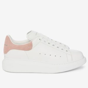 Replica Alexander McQueen Women’s Oversized Sneakers With Pink Suede Heel