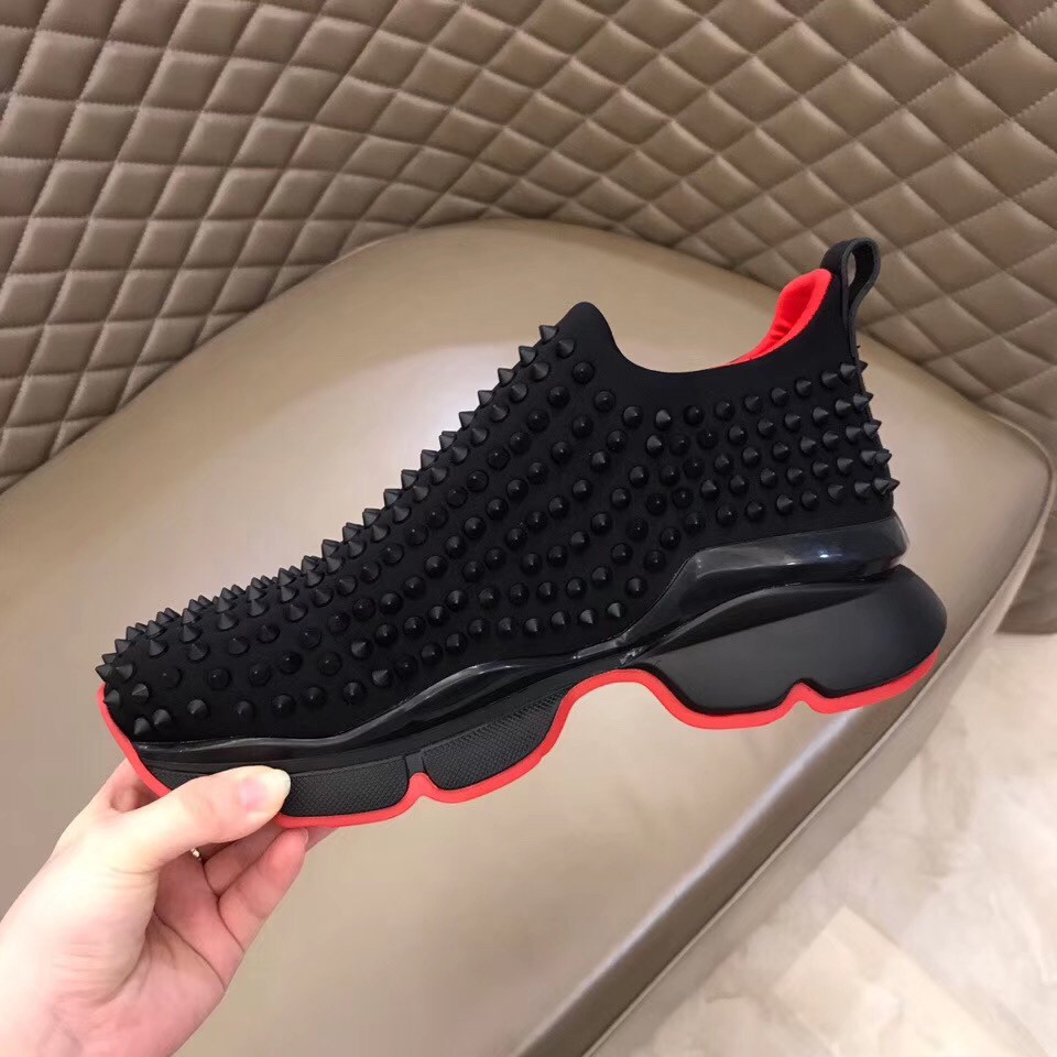 Replica Christian Louboutin Women’s Spike Sock Donna Sneakers Noir 108