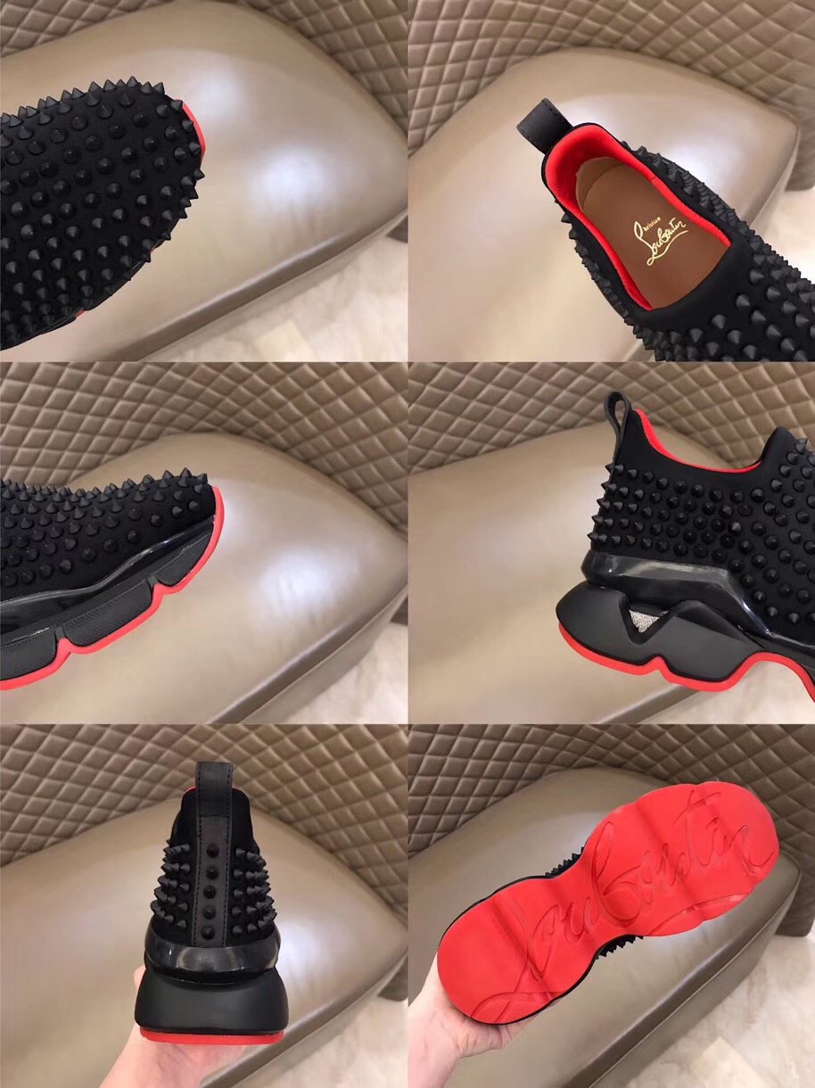 Replica Christian Louboutin Women’s Spike Sock Donna Sneakers Noir 111