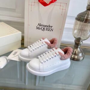 Replica Alexander McQueen Women’s Oversized Sneakers With Pink Shearling 2