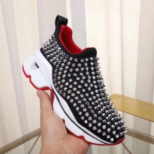 Replica Christian Louboutin Women’s Spiky Sock Donna Sneakers Black 2