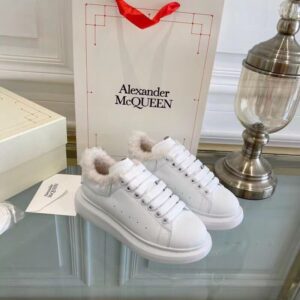 Replica Alexander McQueen Women’s Oversized Sneakers With White Shearling 2