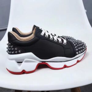 Replica Christian Louboutin Women’s Vrs 2018 Sneakers In Black Leather 2