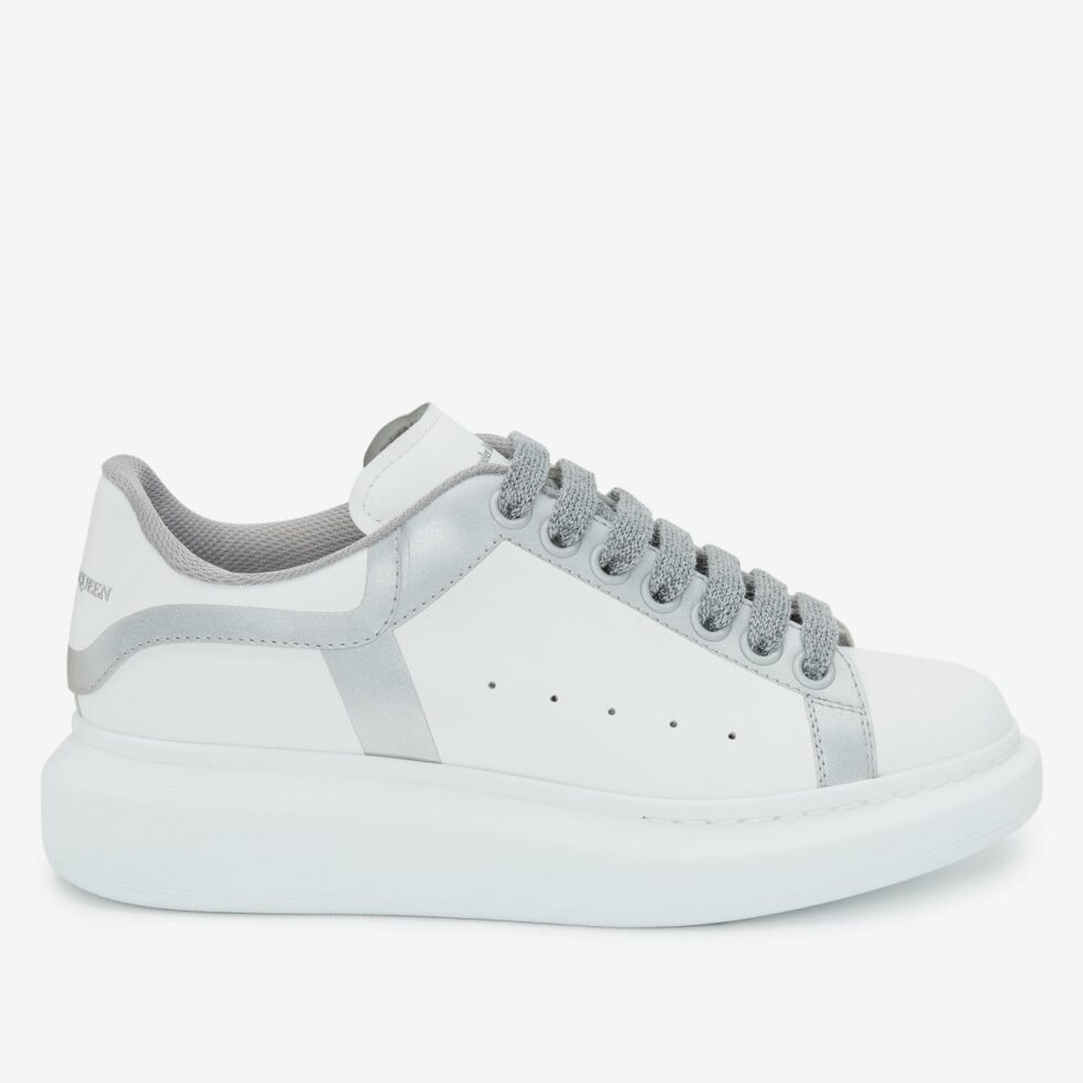 Replica Alexander McQueen Women’s Oversized Sneakers With Silver Trim 104