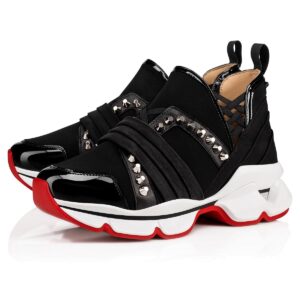 Replica Christian Louboutin Women’s Black 123 Run Sneakers