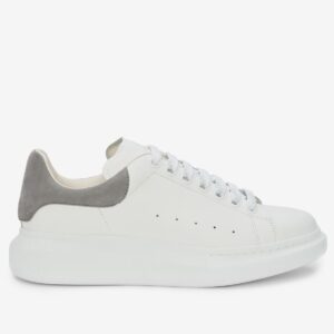 Replica Alexander McQueen Women’s Oversized Sneakers With Grey Suede Heel