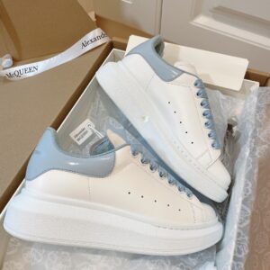 Replica Alexander McQueen Women’s Oversized Sneakers With Blue Patent Heel 2