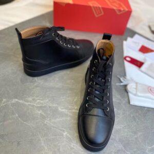 Replica Christian Louboutin Louis Woman High-Top Sneakers In Black Leather 2