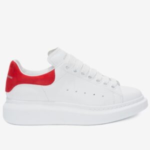 Replica Alexander McQueen Women’s Oversized Sneakers With Red Suede Heel