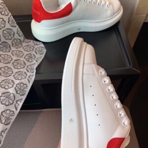 Replica Alexander McQueen Women’s Oversized Sneakers With Red Suede Heel 2