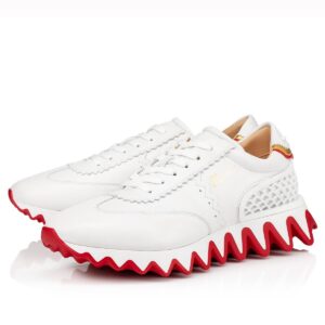 Replica Christian Louboutin Women’s Loubishark Sneakers In White Leather