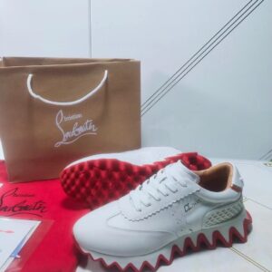 Replica Christian Louboutin Women’s Loubishark Sneakers In White Leather 2