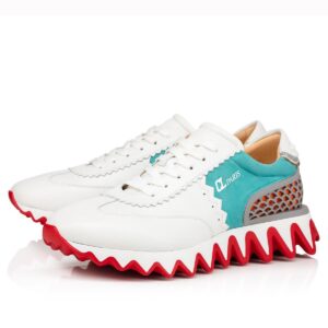 Replica Christian Louboutin Women’s Loubishark Sneakers In White/Green