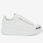 Replica Alexander McQueen Women’s White Oversized Sneakers With Metal Toe