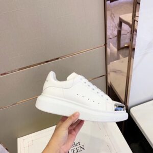 Replica Alexander McQueen Women’s White Oversized Sneakers With Metal Toe 2