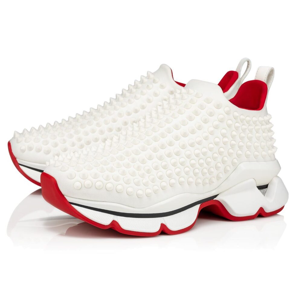 Replica Christian Louboutin Women’s Spike Sock Donna Sneakers White 104