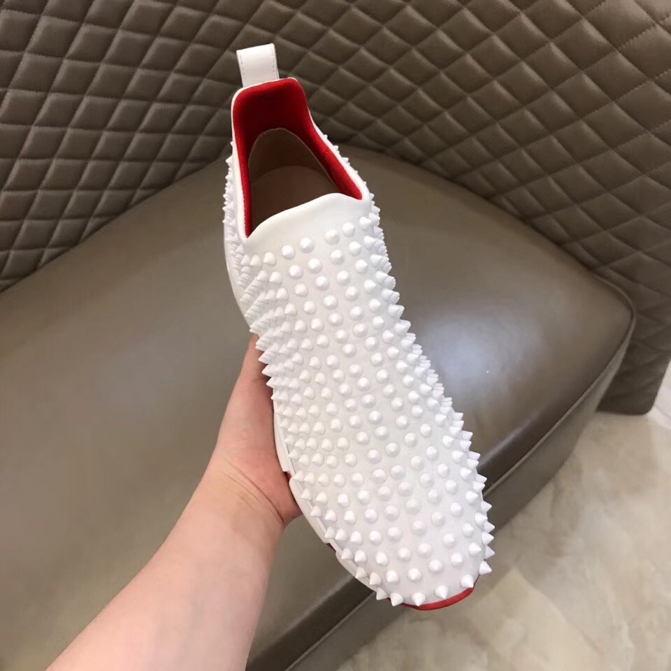 Replica Christian Louboutin Women’s Spike Sock Donna Sneakers White 105