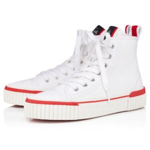 Replica Christian Louboutin Women’s Pedro Sneakers In White Fabric