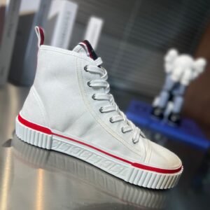 Replica Christian Louboutin Women’s Pedro Sneakers In White Fabric 2