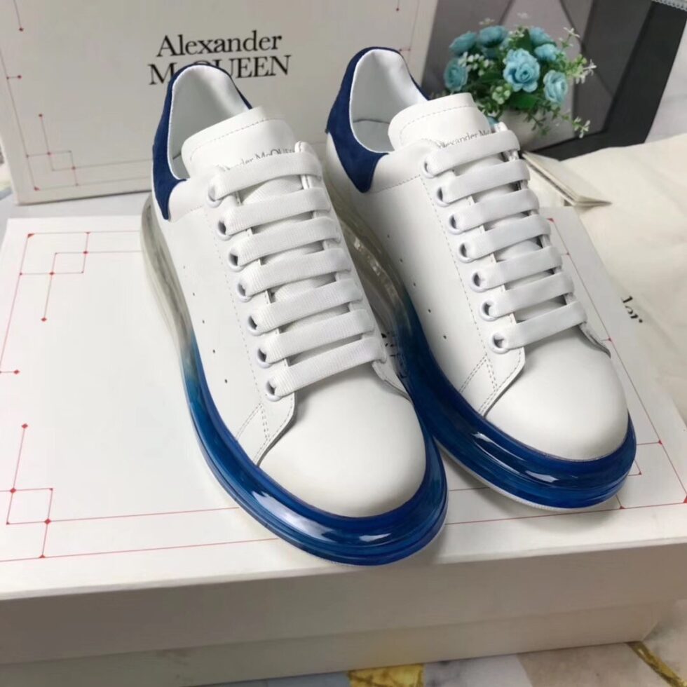 Replica Alexander McQueen Women’s Oversized Sneakers With Blue Transparent Sole 108