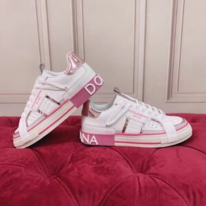 Replica Dolce & Gabbana Women’s Custom 2.Zero Sneakers White/Pink 2