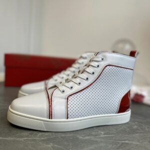 Replica Christian Louboutin Fun Louis Woman Flat Sneakers In White Calfskin 103