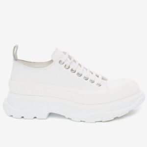 Replica Alexander McQueen Women’s White Tread Slick Lace Up Sneakers