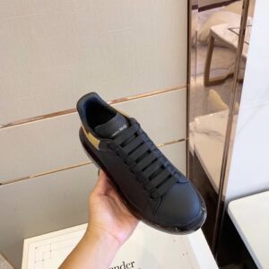 Replica Alexander McQueen Women’s Black Oversized Sneakers With Transparent Sole 2