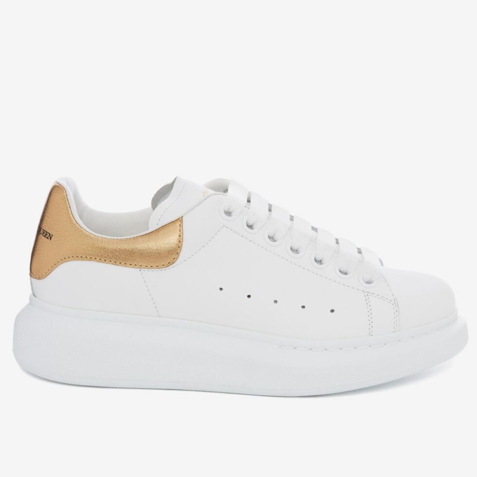 Replica Alexander McQueen Women’s Oversized Sneakers With Gold Heel 104