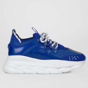 Replica Versace Women’s Chain Reaction Sneakers In Blue Mesh