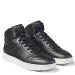 Replica Jimmy Choo Men’s Hawaii High-top Sneaker In Black Leather