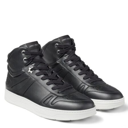 Replica Jimmy Choo Men’s Hawaii High-top Sneaker In Black Leather 102