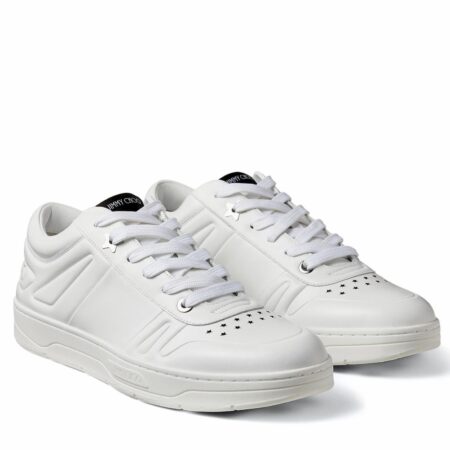 Replica Jimmy Choo Men’s Hawaii Sneakers In White Leather