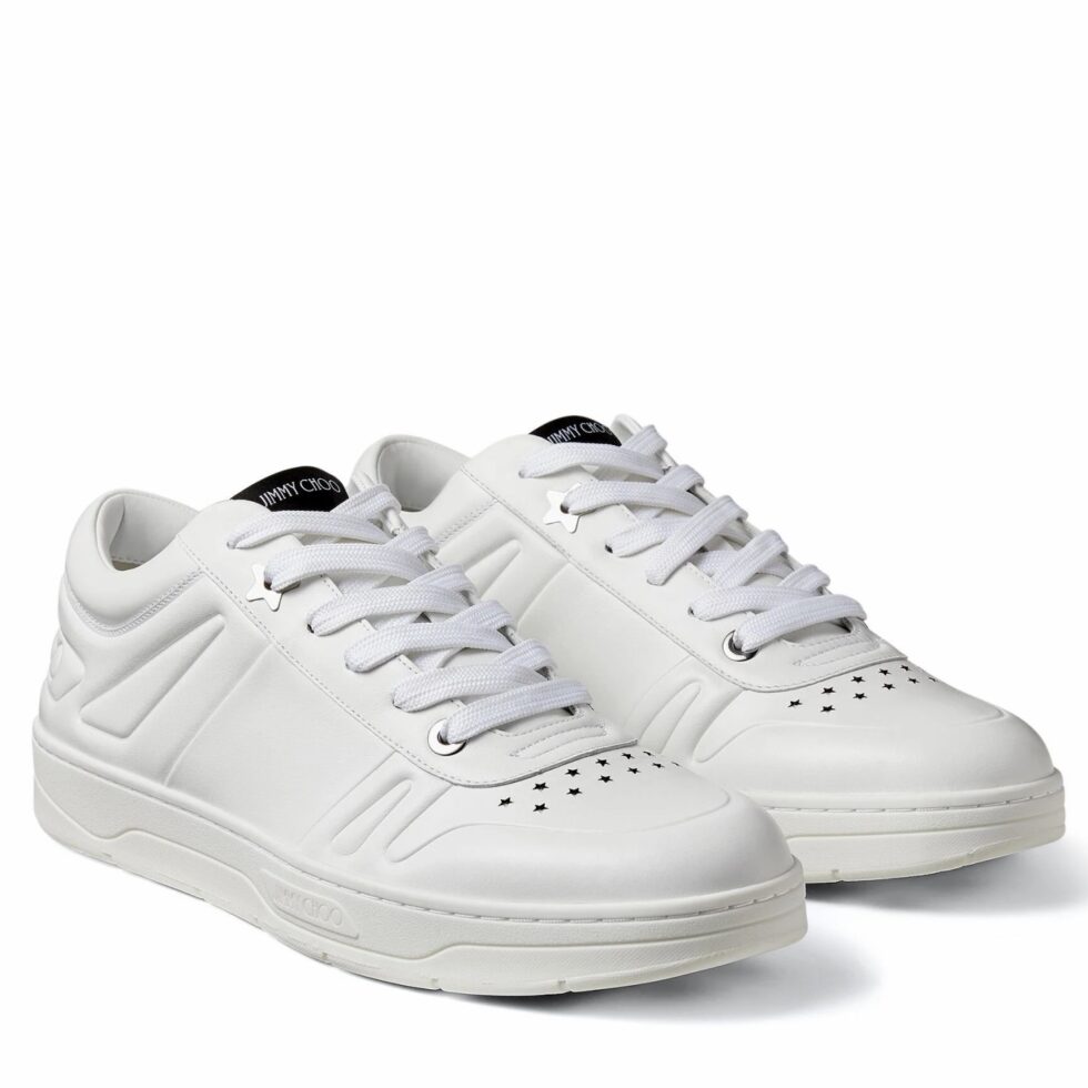 Replica Jimmy Choo Men’s Hawaii Sneakers In White Leather 104