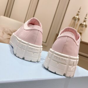 Replica Prada Double Wheel Sneakers In Pink Nylon Gabardine 2