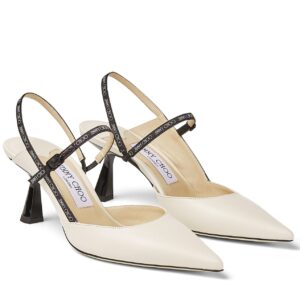 Replica Jimmy Choo Ray 65mm Slingback Pumps In White Leather