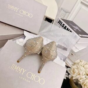 Replica Jimmy Choo Alia 85mm Pumps In Gold Crystal 103