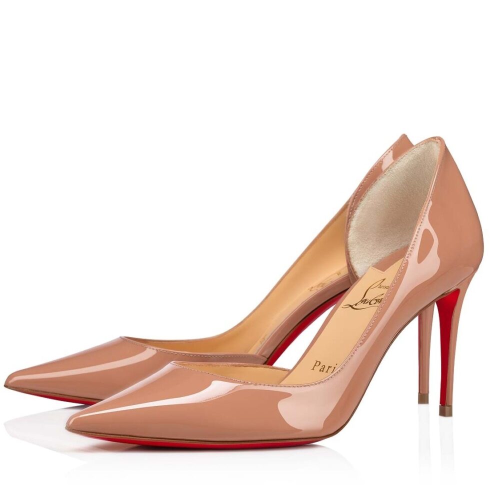 Replica Christian Louboutin Iriza Pumps 85mm in Nude Patent Leather 104