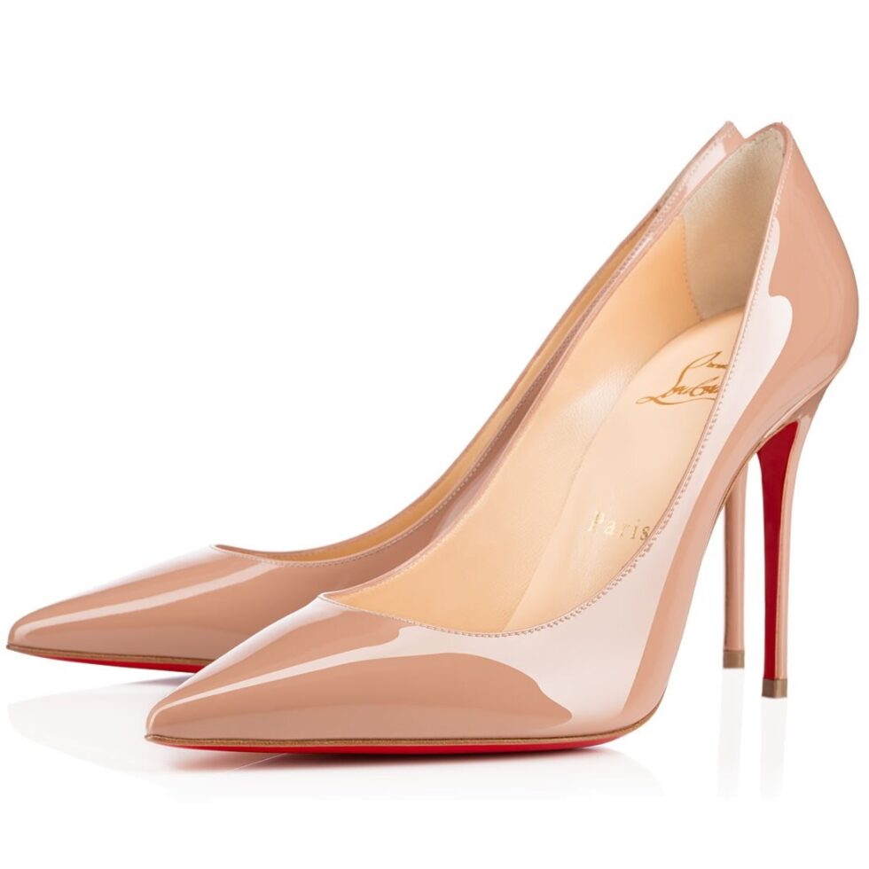 Replica Christian Louboutin Nude Patent Kate 100mm Pumps 104