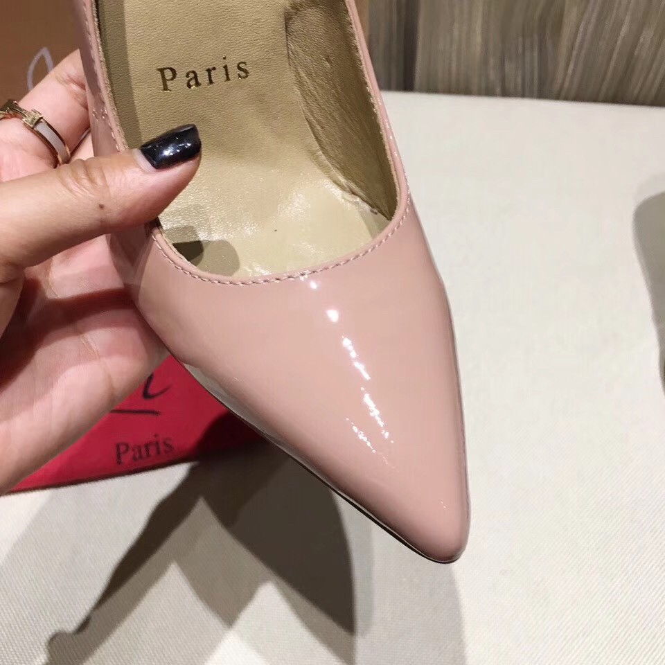 Replica Christian Louboutin Nude Patent Kate 100mm Pumps 109