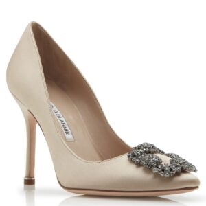 Replica Manolo Blahnik Hangisi 105 Pumps In Champagne Satin