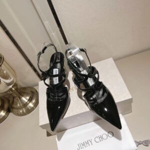 Replica Jimmy Choo Azia Pumps 95mm in Black Patent Leather 2