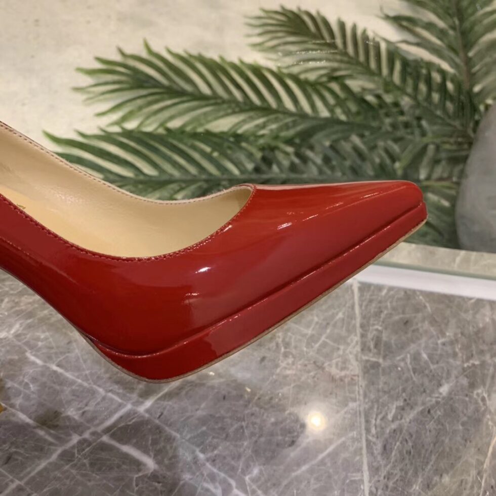 Replica Christian Louboutin Red Patent Pigalle Plato 100mm Pumps 108