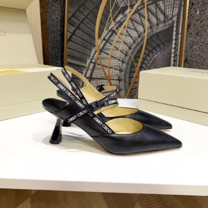 Replica Jimmy Choo Ray 65mm Slingback Pumps In Black Leather 2