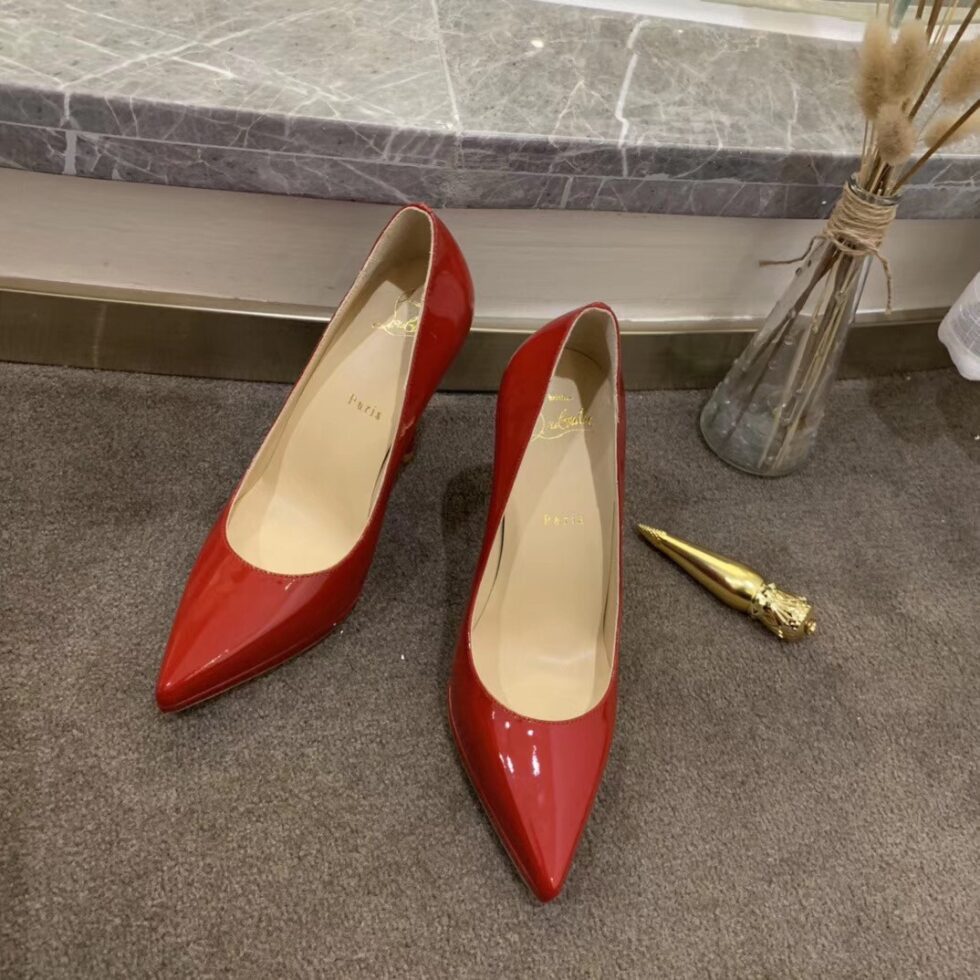 Replica Christian Louboutin Red Patent Pigalle Plato 100mm Pumps 111