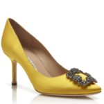 Replica Manolo Blahnik Hangisi 70 Pumps In Yellow Satin